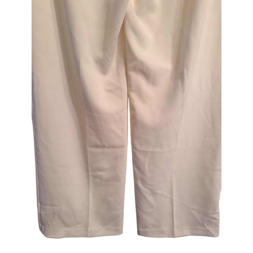 Old Money Neutral  Talbots Greenwich Wide Leg Pants Cream Sailor Trousers Sz 8 - Picture 3 of 13